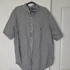 Ralph Lauren Black and White Checkered Button Down Shirt